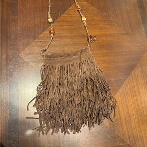 Chic Brown Fringe Crossbody Bag